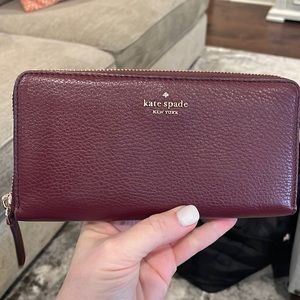 Beautiful Maroon Kate Spade Zip Wallet